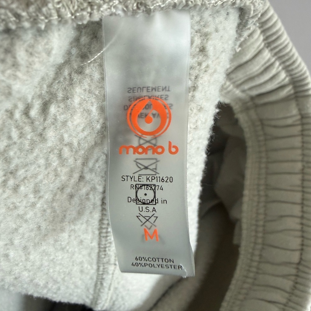 Mono B Sage Green Fleece Jogger Sweatpants Women’s Medium Athleisure Lounge - Picture 2 of 5